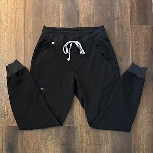 Figs Kids Black Joggers with White Drawstring
